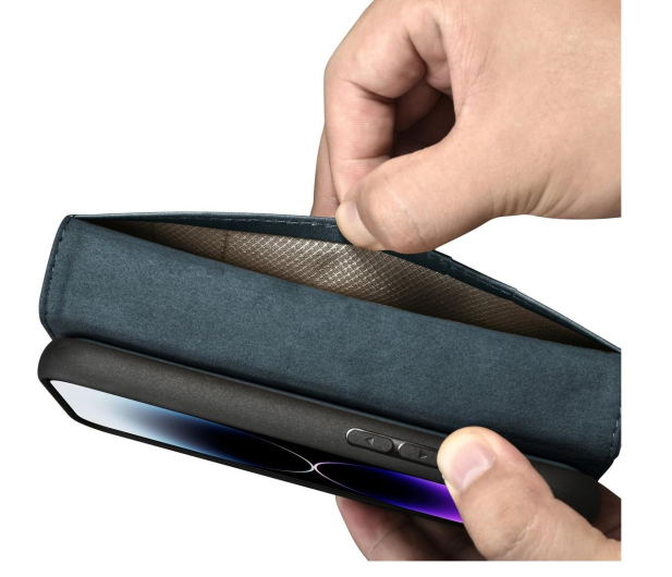 iCarer Wallet Case Oil Wax do iPhone 14 Pro (Anti-RFID) niebieski 6975092686071 - 1201117 - zdjęcie 8